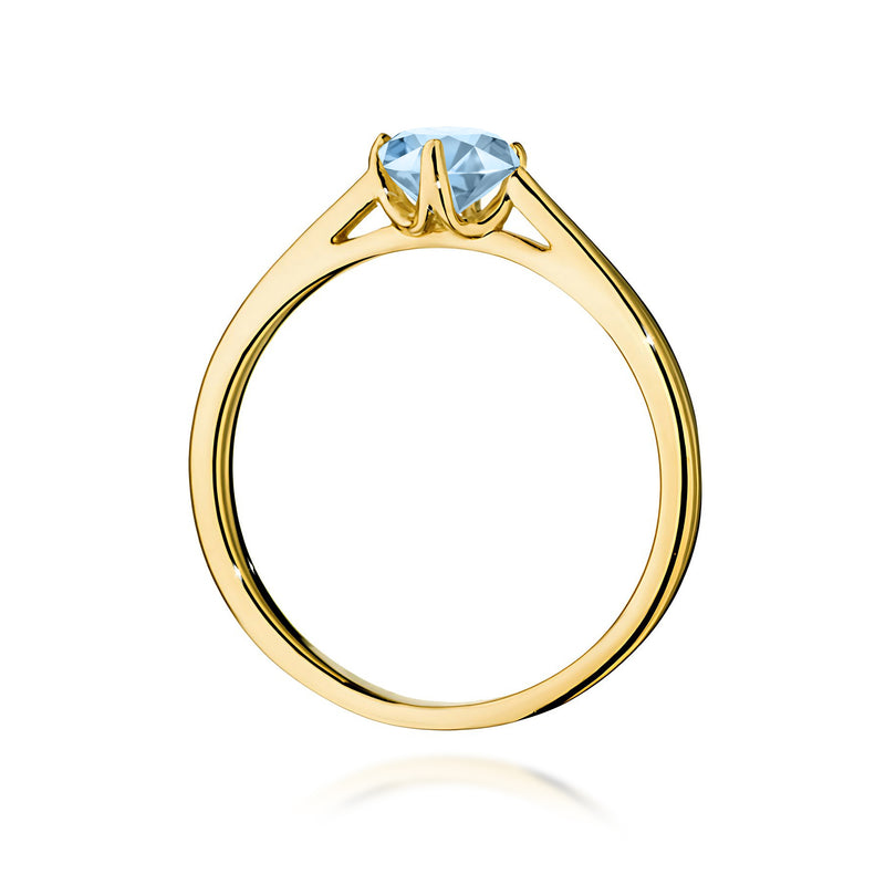 Inel Aur 9K cu Diamant Albastru de Laborator 0.50 ct, imaginea 3 din 8