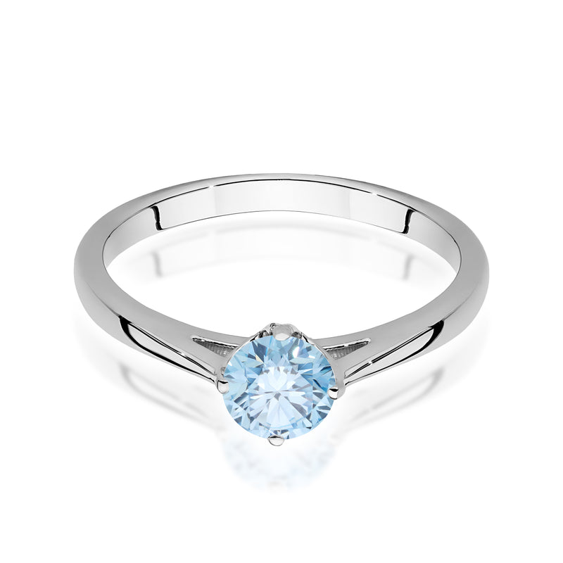 Inel Aur 9K cu Diamant Albastru de Laborator 0.50 ct, imaginea 6 din 8
