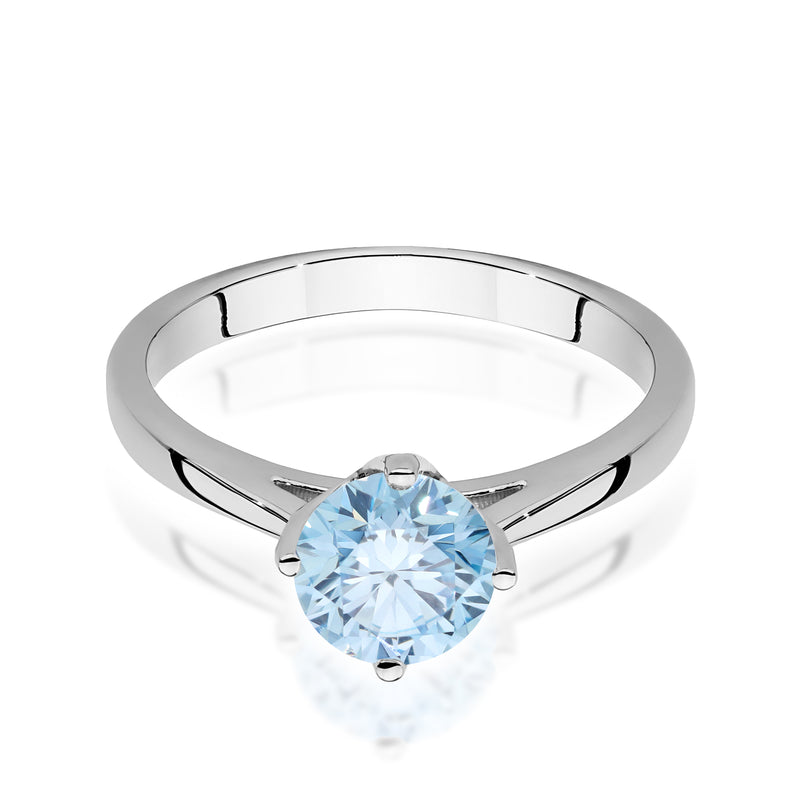 Inel Aur 9K cu Diamant Albastru de Laborator 1.00 ct, imaginea 6 din 8