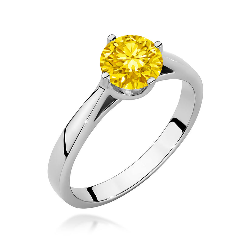 Inel Aur 9K cu Diamant Galben de Laborator 1.00 ct, imaginea 5 din 8