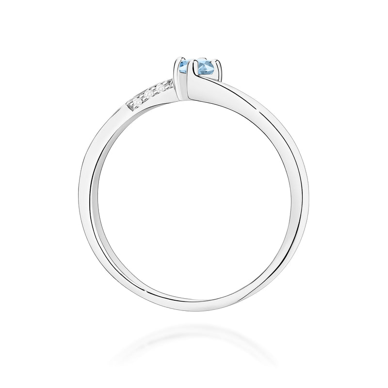 Inel Aur 14K cu Diamante Albastre de Laborator 0.19 ct, imaginea 11 din 12