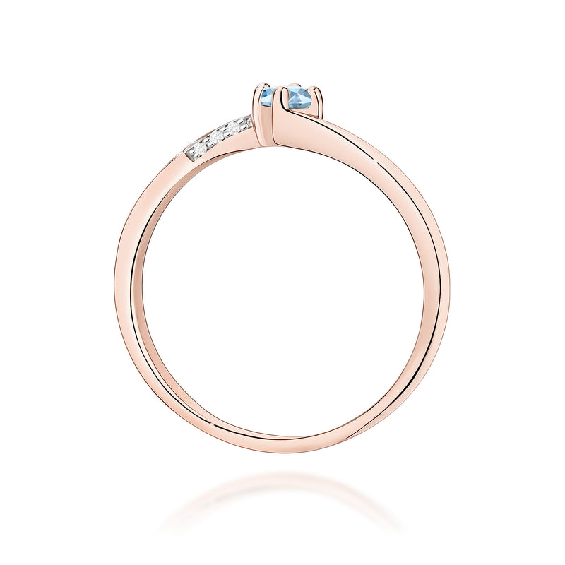 Inel Aur 14K cu Diamante Albastre de Laborator 0.19 ct, imaginea 7 din 12