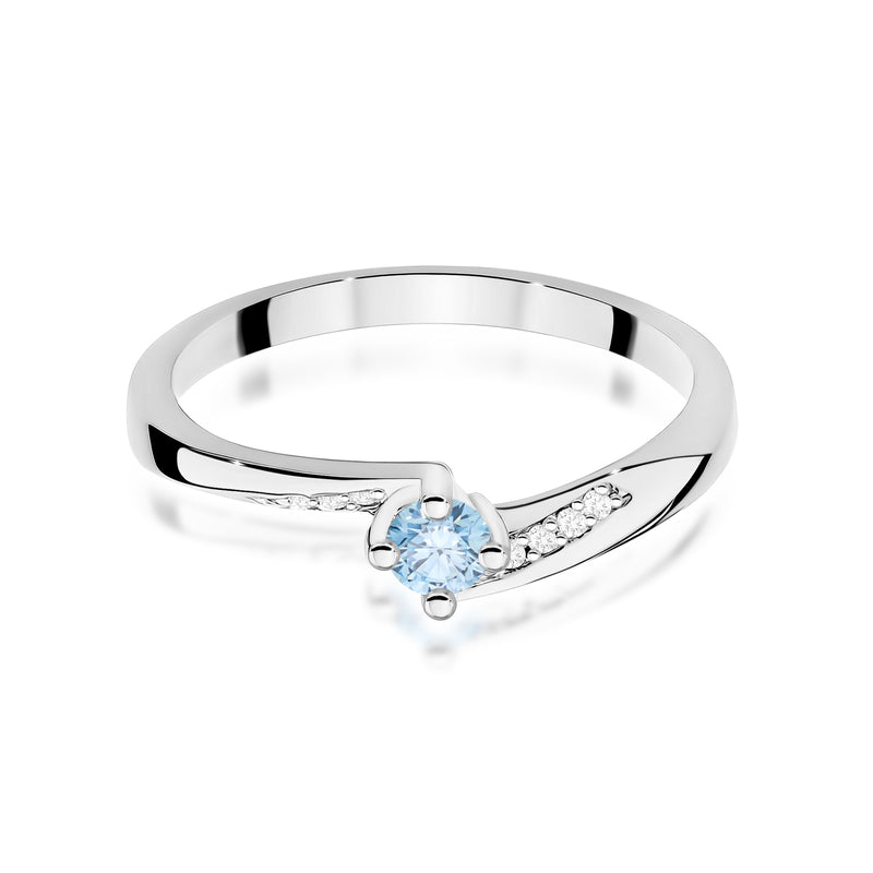 Inel Aur 14K cu Diamante Albastre de Laborator 0.19 ct, imaginea 10 din 12