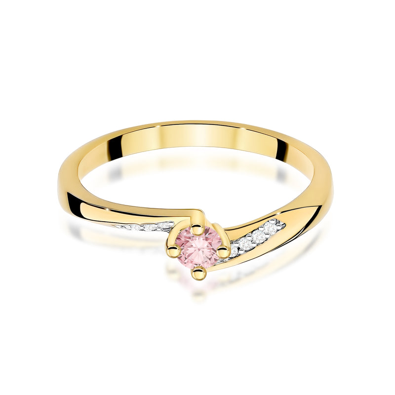 Inel Aur 14K cu Diamante Roz de Laborator 0.19 ct, imaginea 2 din 12