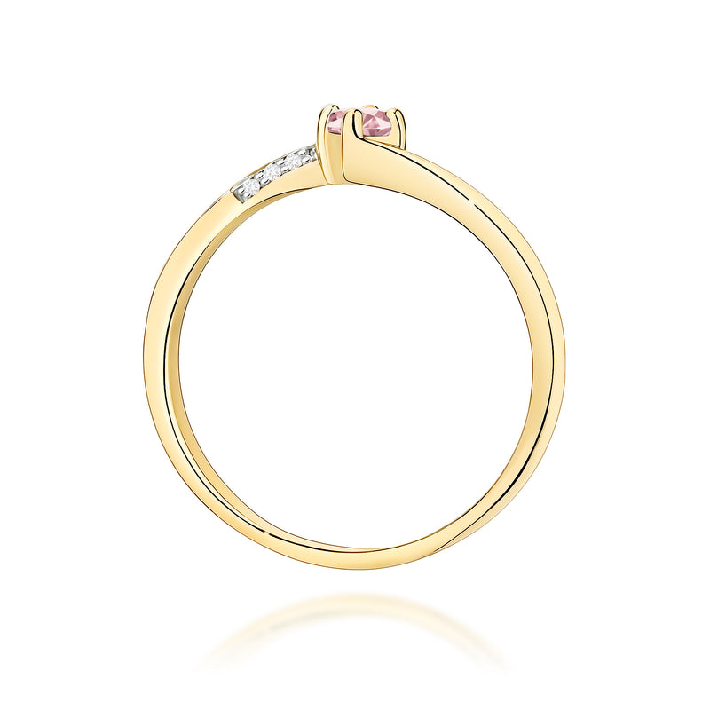 Inel Aur 14K cu Diamante Roz de Laborator 0.19 ct, imaginea 3 din 12