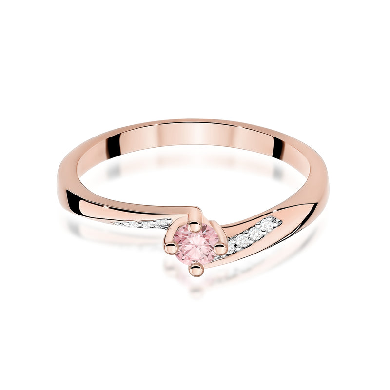Inel Aur 14K cu Diamante Roz de Laborator 0.19 ct, imaginea 6 din 12