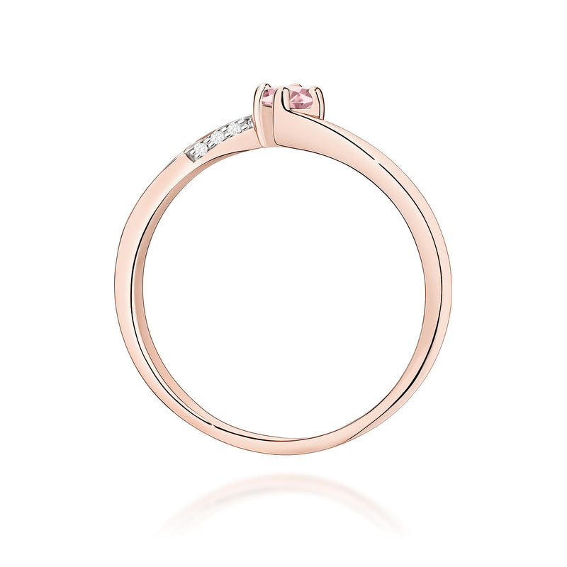 Inel Aur 14K cu Diamante Roz de Laborator 0.19 ct, imaginea 7 din 12