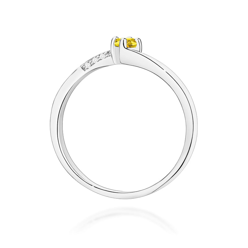 Inel Aur 14K cu Diamante Galbene de Laborator 0.19 ct, imaginea 11 din 12