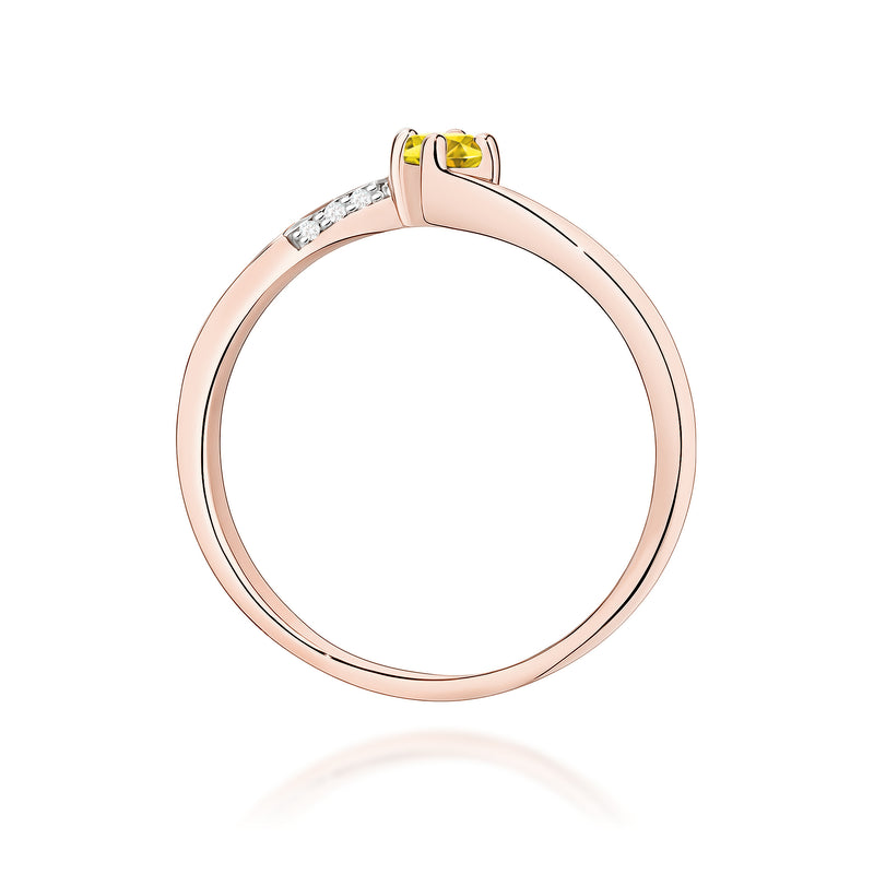 Inel Aur 14K cu Diamante Galbene de Laborator 0.19 ct, imaginea 7 din 12
