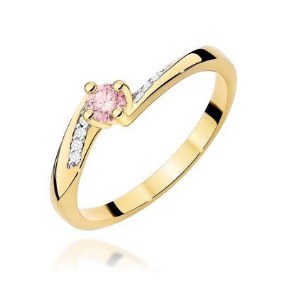 Inel Aur 9K cu Diamante Roz de Laborator 0.19 ct