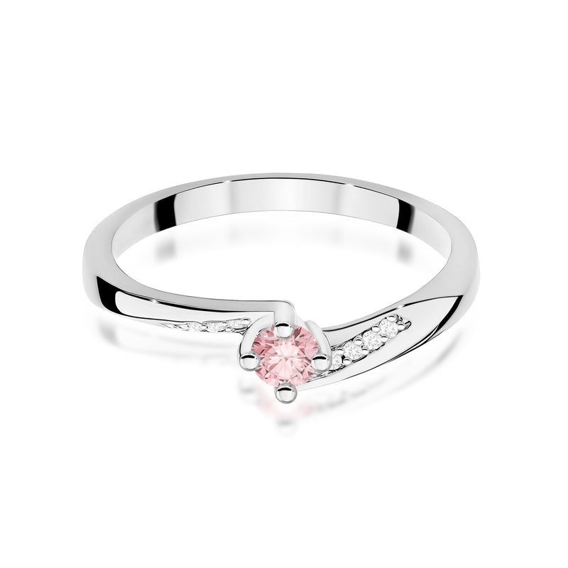 Inel Aur 9K cu Diamante Roz de Laborator 0.19 ct, imaginea 6 din 8