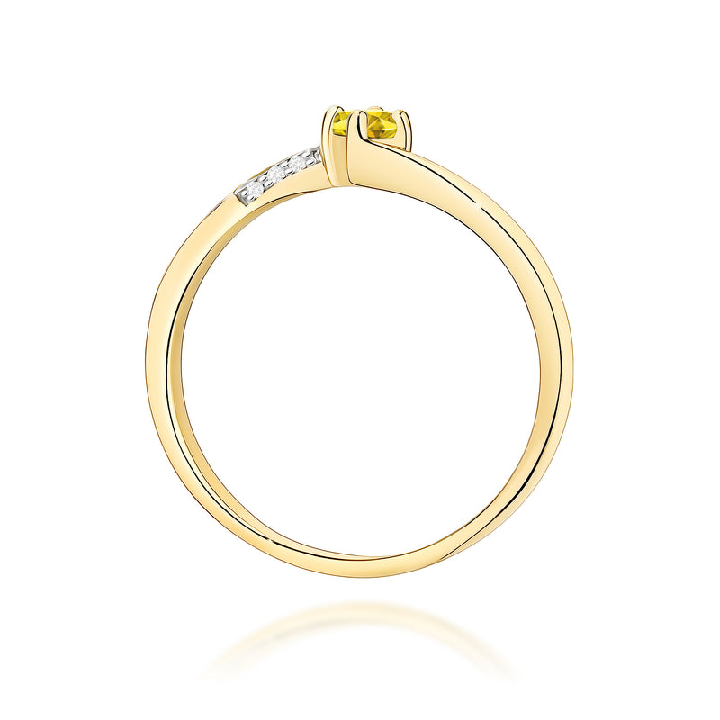 Inel Aur 9K cu Diamante Galbene de Laborator 0.19 ct, imaginea 3 din 8