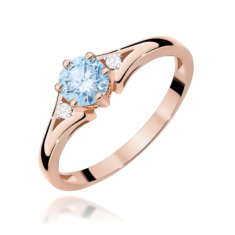 Inel Aur 14K cu Diamante Albastre de Laborator 0.53 ct, imaginea 5 din 12