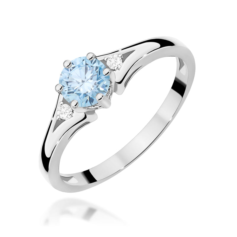 Inel Aur 14K cu Diamante Albastre de Laborator 0.53 ct, imaginea 9 din 12