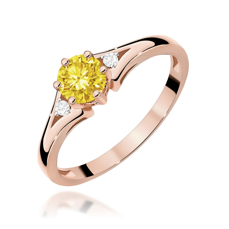 Inel Aur 14K cu Diamante Galbene de Laborator 0.53 ct, imaginea 5 din 12