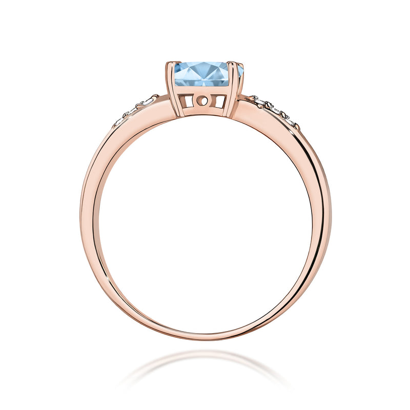 Inel Aur 14K cu Diamante Albastre de Laborator 0.53 ct, imaginea 7 din 12