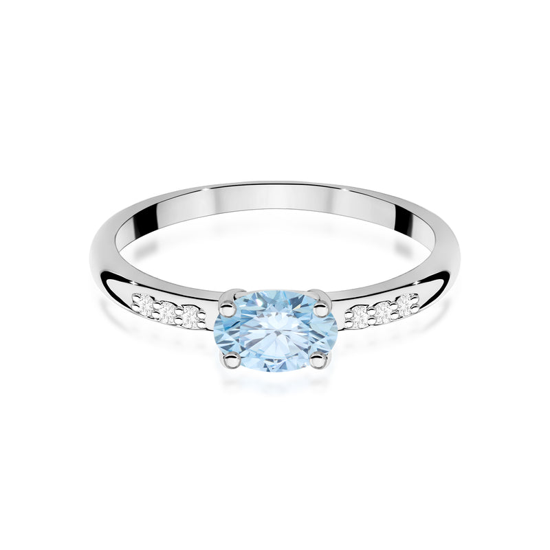 Inel Aur 14K cu Diamante Albastre de Laborator 0.53 ct, imaginea 10 din 12