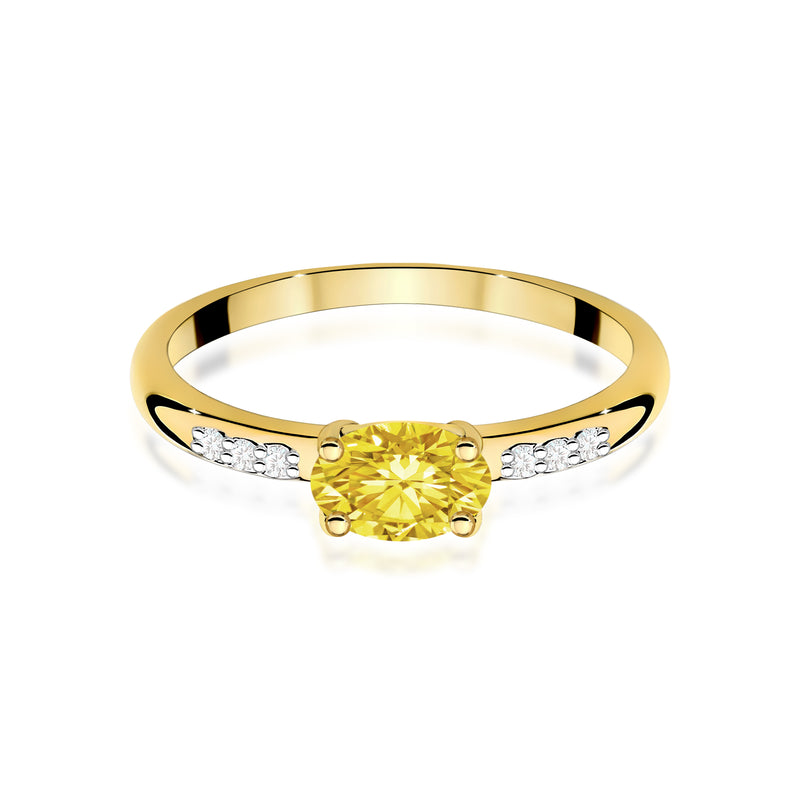 Inel Aur 14K cu Diamante Galbene de Laborator 0.53 ct, imaginea 2 din 12