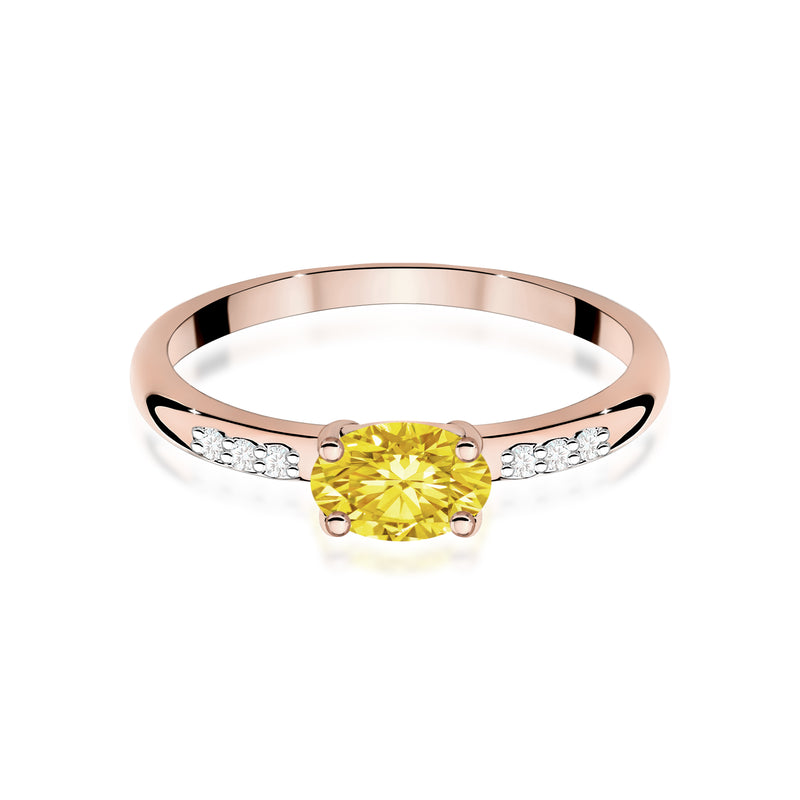 Inel Aur 14K cu Diamante Galbene de Laborator 0.53 ct, imaginea 6 din 12