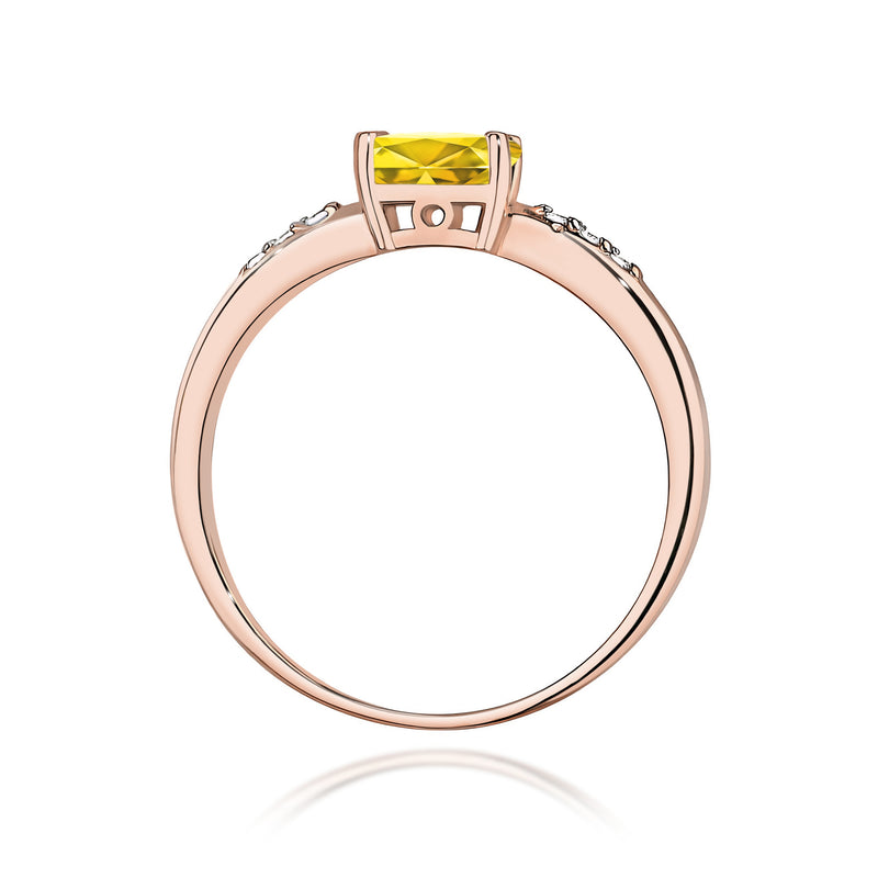 Inel Aur 14K cu Diamante Galbene de Laborator 0.53 ct, imaginea 7 din 12