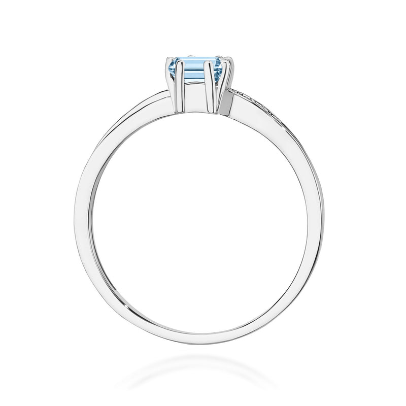 Inel Aur 14K cu Diamante Albastre de Laborator 0.53 ct, imaginea 11 din 12