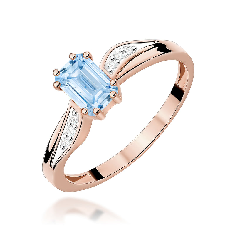 Inel Aur 14K cu Diamante Albastre de Laborator 0.53 ct, imaginea 5 din 12