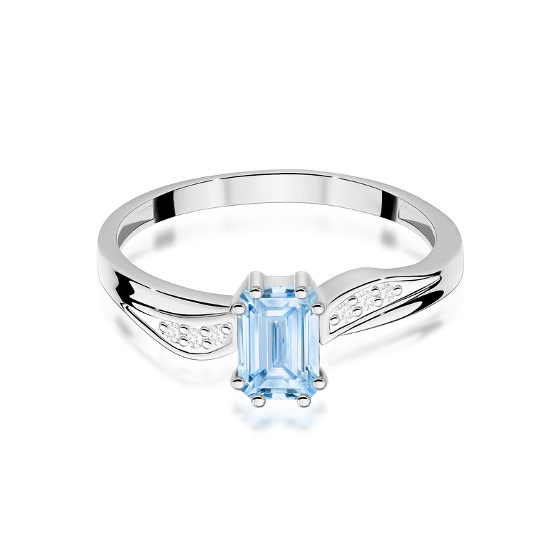 Inel Aur 14K cu Diamante Albastre de Laborator 0.53 ct, imaginea 10 din 12