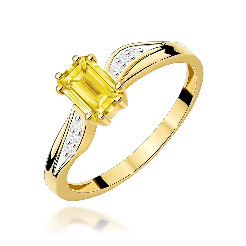 Inel Aur 14K cu Diamante Galbene de Laborator 0.53 ct — Aur galben