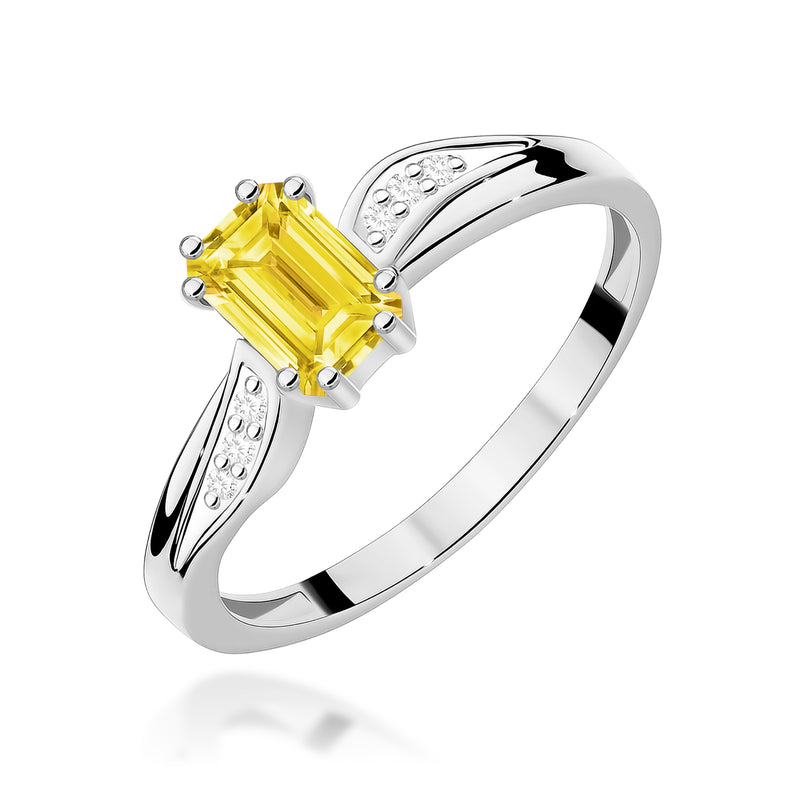 Inel Aur 14K cu Diamante Galbene de Laborator 0.53 ct, imaginea 9 din 12