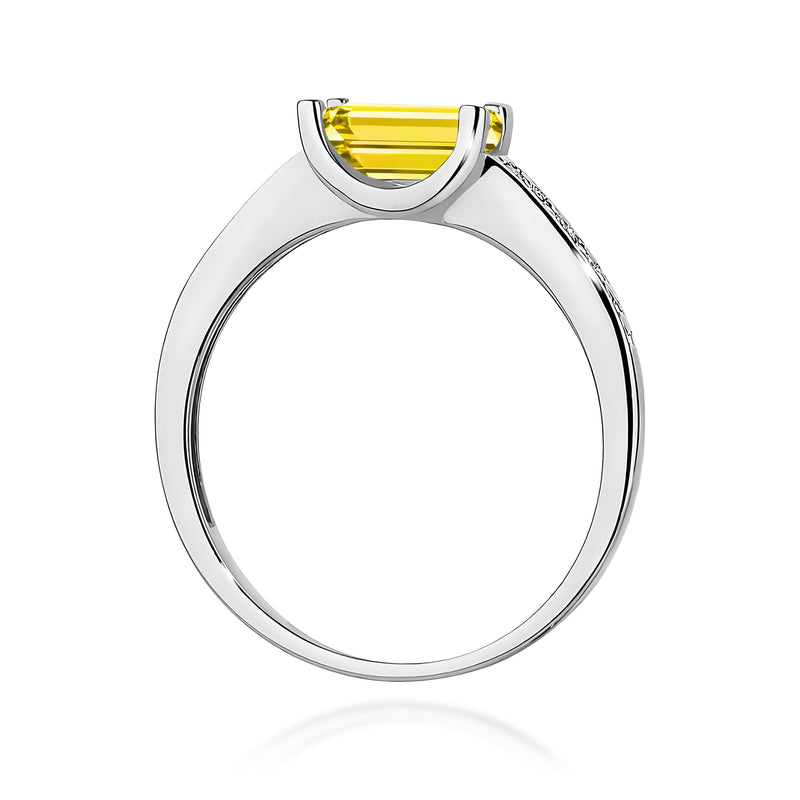 Inel Aur 14K cu Diamante Galbene de Laborator 0.53 ct, imaginea 11 din 12