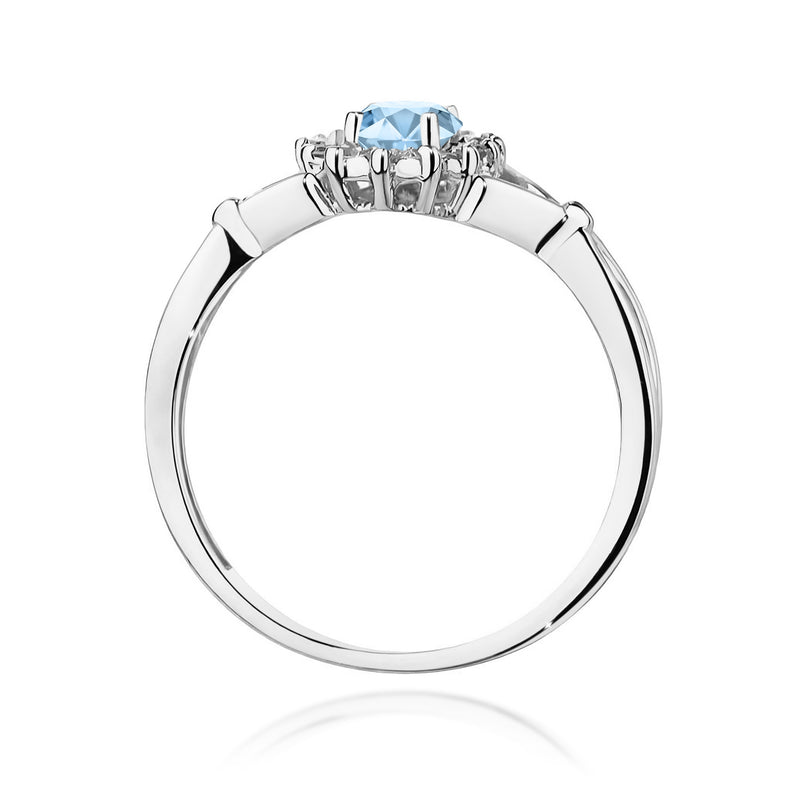 Inel Aur 14K cu Diamante Albastre de Laborator 0.62 ct, imaginea 11 din 12