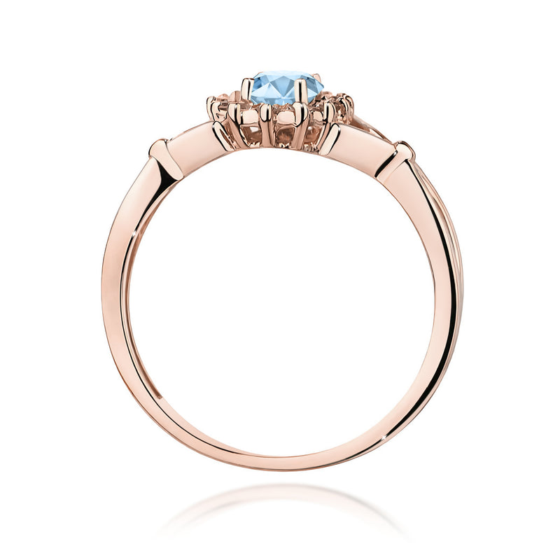 Inel Aur 14K cu Diamante Albastre de Laborator 0.62 ct, imaginea 7 din 12