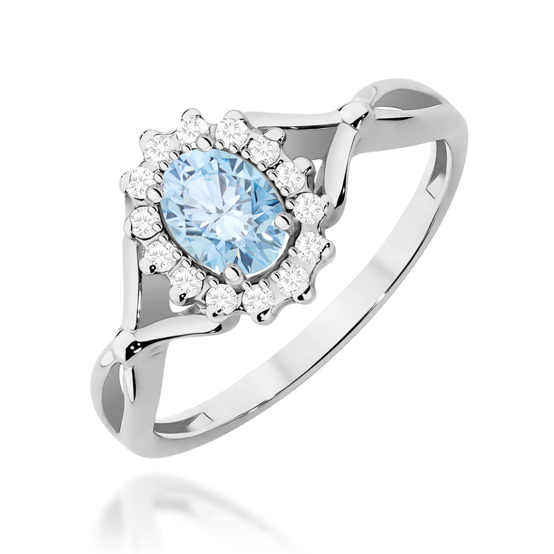 Inel Aur 14K cu Diamante Albastre de Laborator 0.62 ct, imaginea 9 din 12
