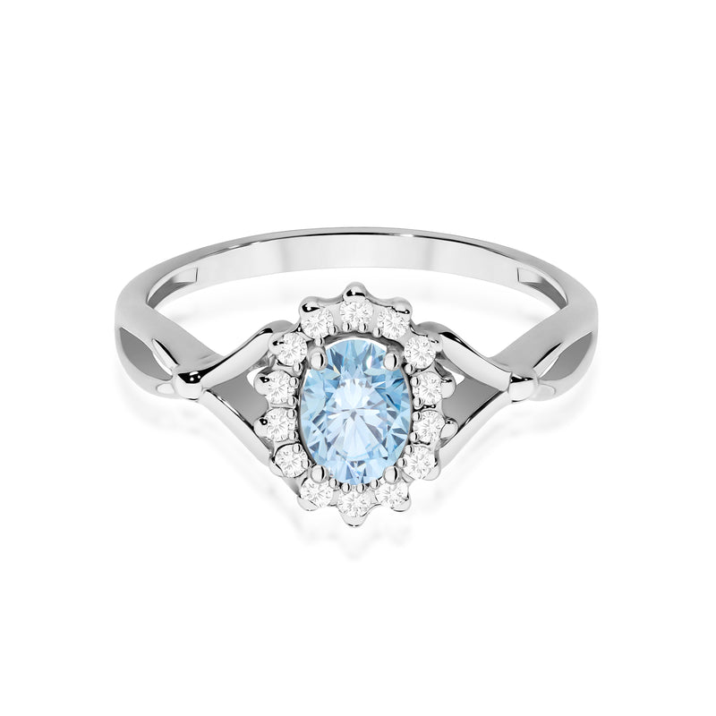 Inel Aur 14K cu Diamante Albastre de Laborator 0.62 ct, imaginea 10 din 12