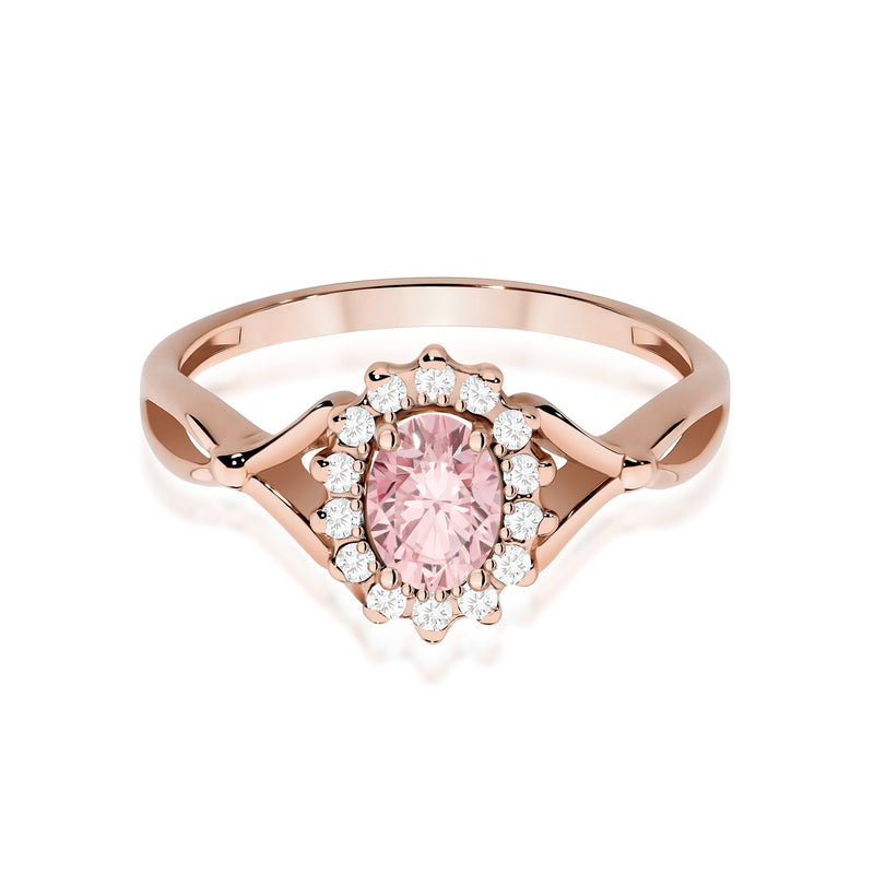 Inel Aur 14K cu Diamante Roz de Laborator 0.62 ct, imaginea 6 din 12