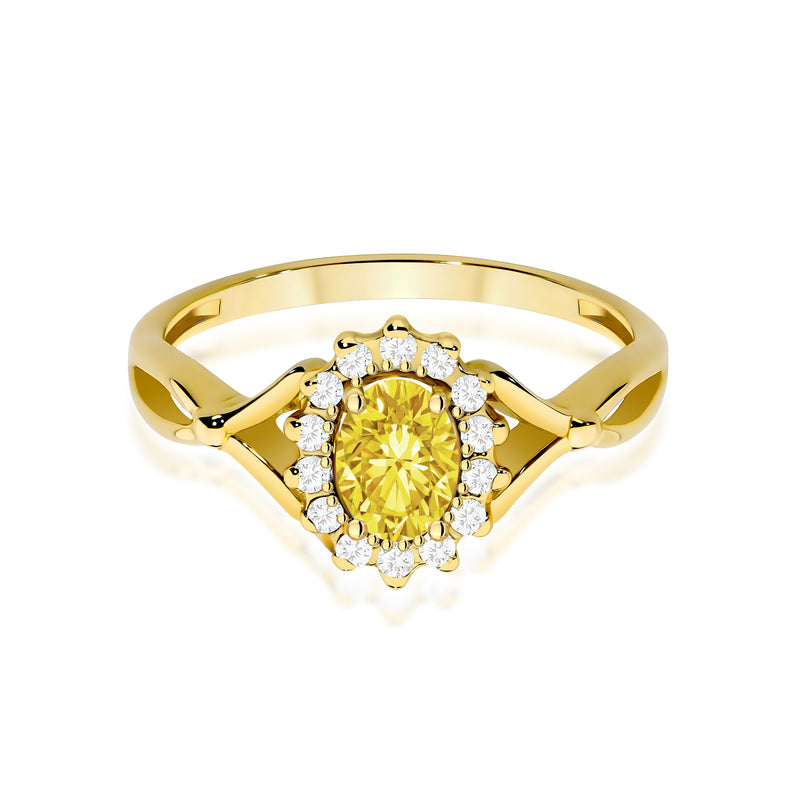 Inel Aur 14K cu Diamante Galbene de Laborator 0.62 ct, imaginea 2 din 12