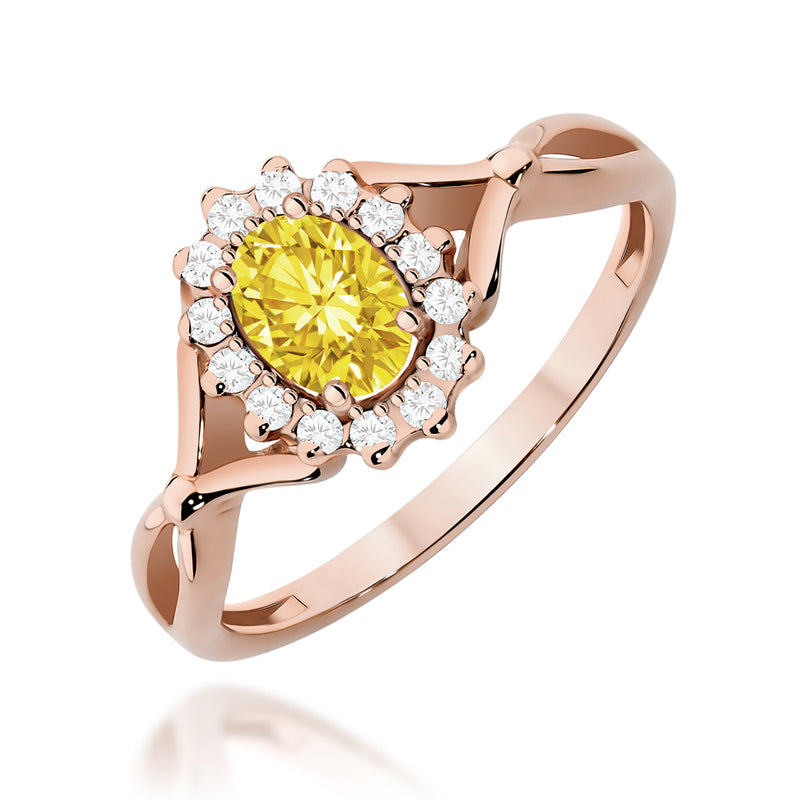 Inel Aur 14K cu Diamante Galbene de Laborator 0.62 ct, imaginea 5 din 12