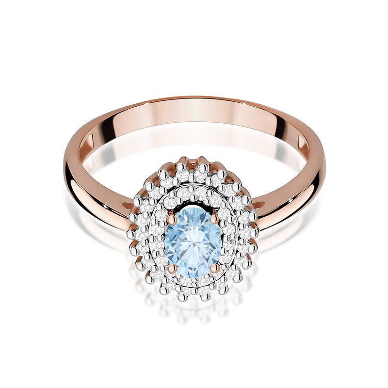 Inel Aur 14K cu Diamante Albastre de Laborator 0.70 ct, imaginea 6 din 12