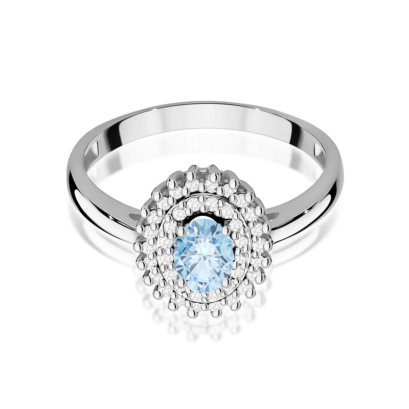 Inel Aur 14K cu Diamante Albastre de Laborator 0.70 ct, imaginea 10 din 12