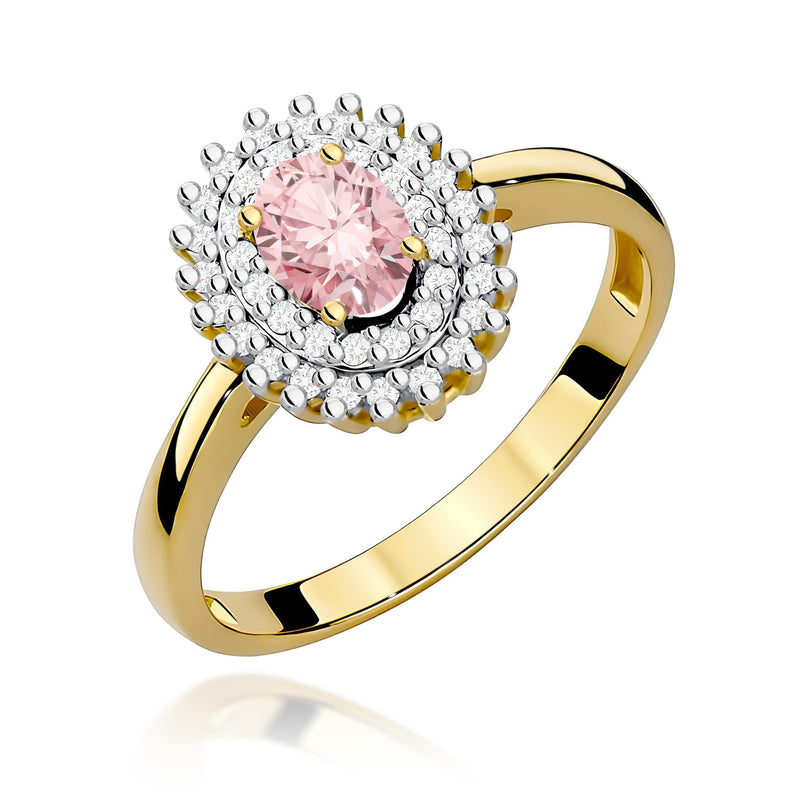 Inel Aur 14K cu Diamante Roz de Laborator 0.70 ct — Aur galben
