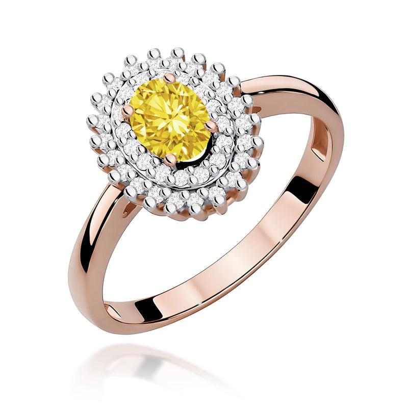 Inel Aur 14K cu Diamante Galbene de Laborator 0.70 ct, imaginea 5 din 12