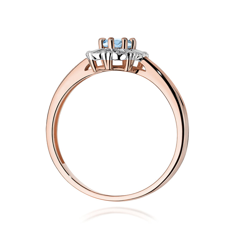 Inel Aur 14K cu Diamante Albastre de Laborator 0.57 ct, imaginea 7 din 12