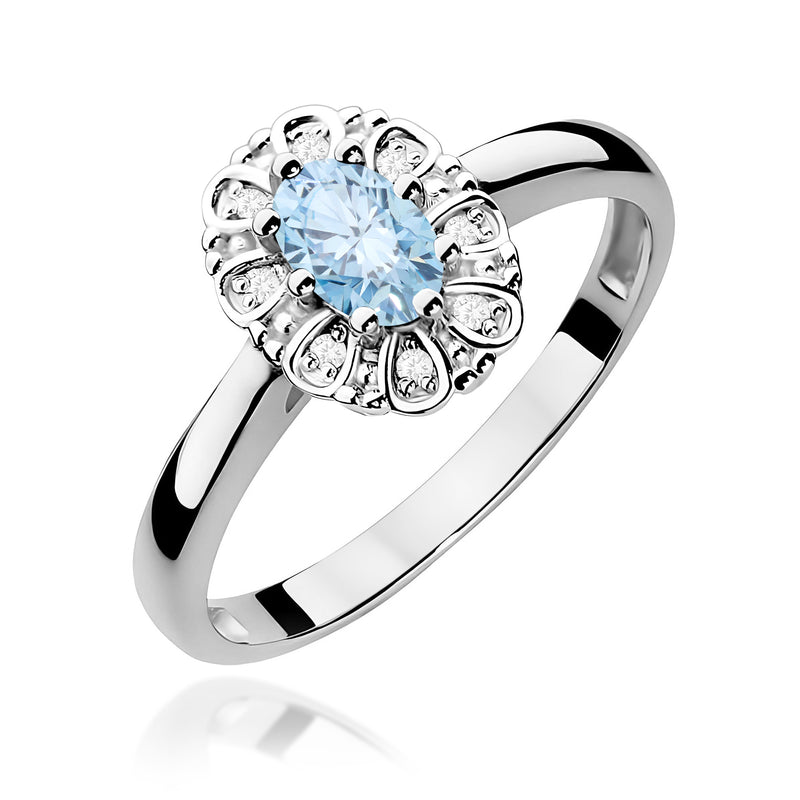 Inel Aur 14K cu Diamante Albastre de Laborator 0.57 ct, imaginea 9 din 12