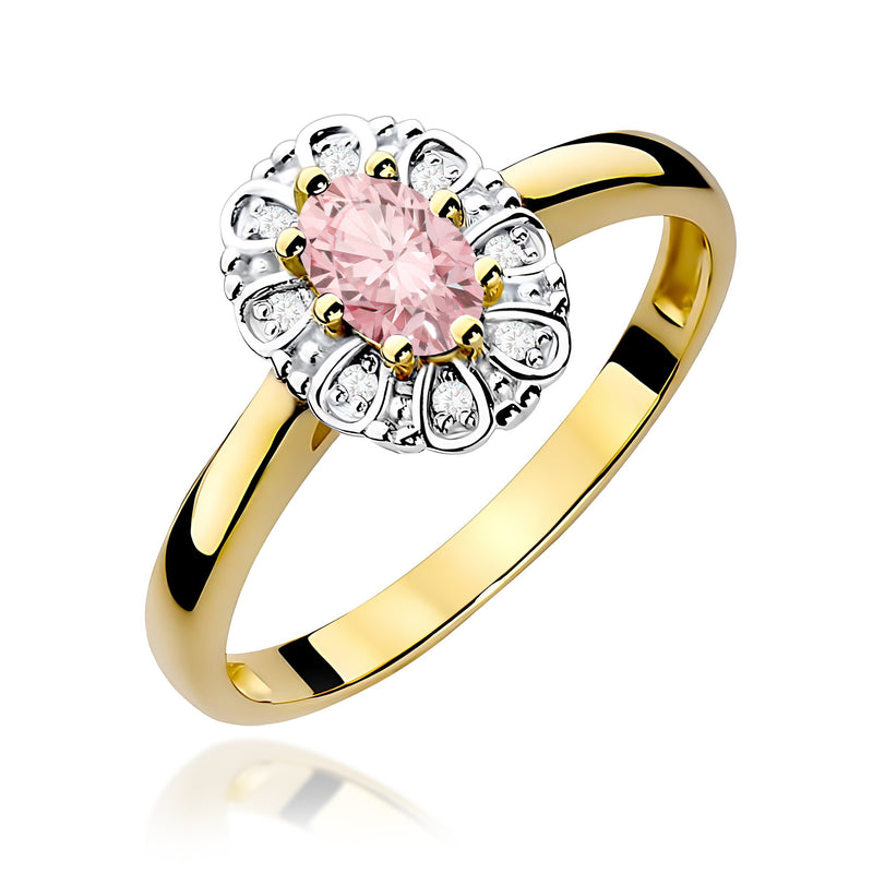 Inel Aur 14K cu Diamante Roz de Laborator 0.57 ct — Aur galben