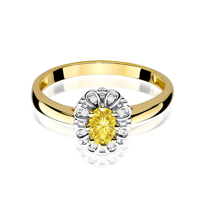 Inel Aur 14K cu Diamante Galbene de Laborator 0.57 ct, imaginea 2 din 12