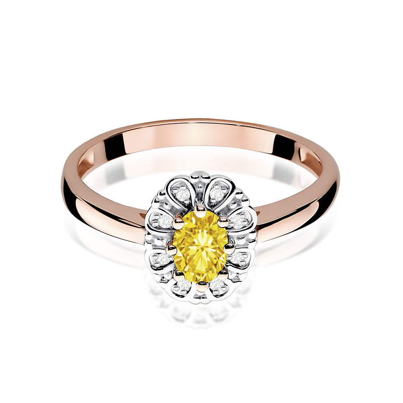 Inel Aur 14K cu Diamante Galbene de Laborator 0.57 ct, imaginea 6 din 12