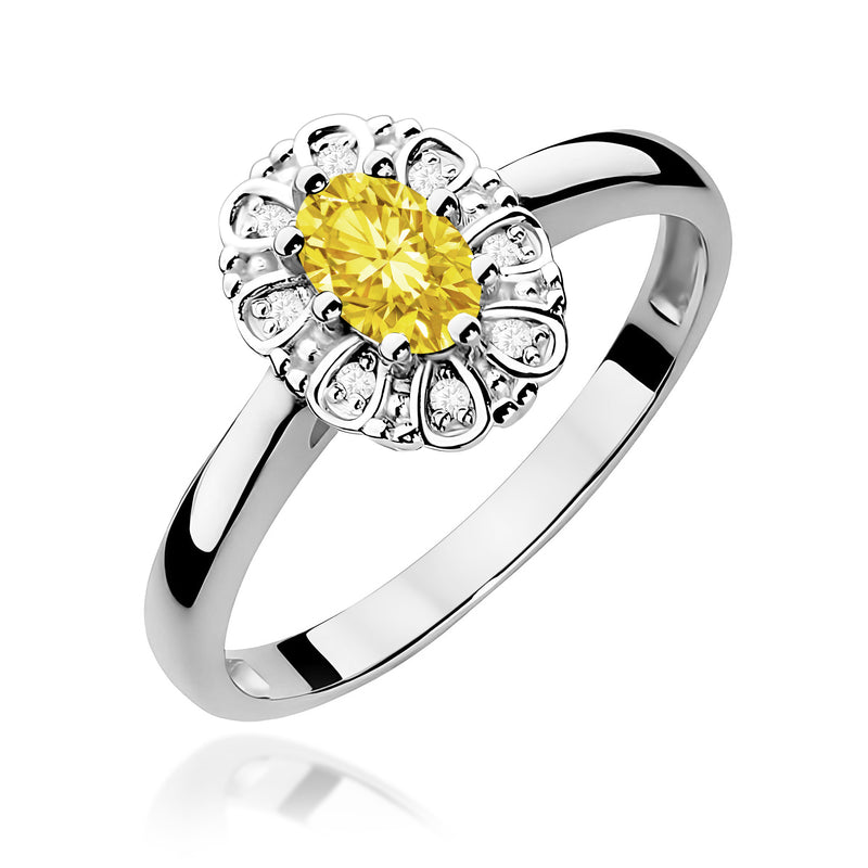 Inel Aur 14K cu Diamante Galbene de Laborator 0.57 ct, imaginea 9 din 12