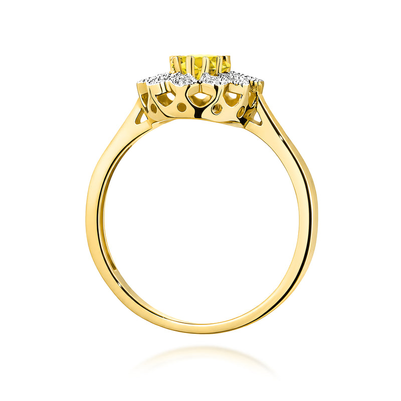 Inel Aur 14K cu Diamante Galbene de Laborator 0.60 ct, imaginea 3 din 12