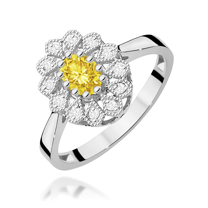 Inel Aur 14K cu Diamante Galbene de Laborator 0.60 ct, imaginea 9 din 12