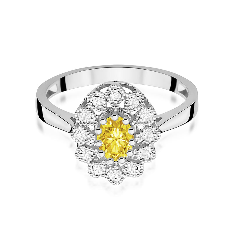 Inel Aur 14K cu Diamante Galbene de Laborator 0.60 ct, imaginea 10 din 12